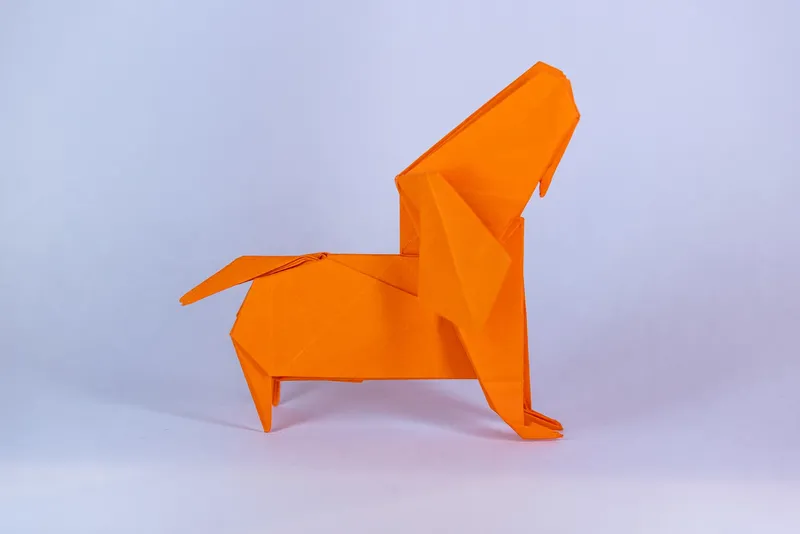 Pies - Miniature Dachshund - origami