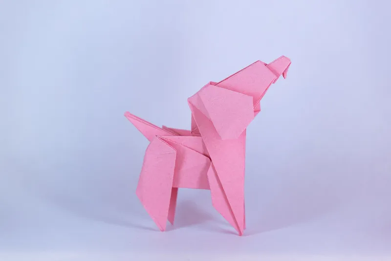 Pies - Toy Poodle - origami