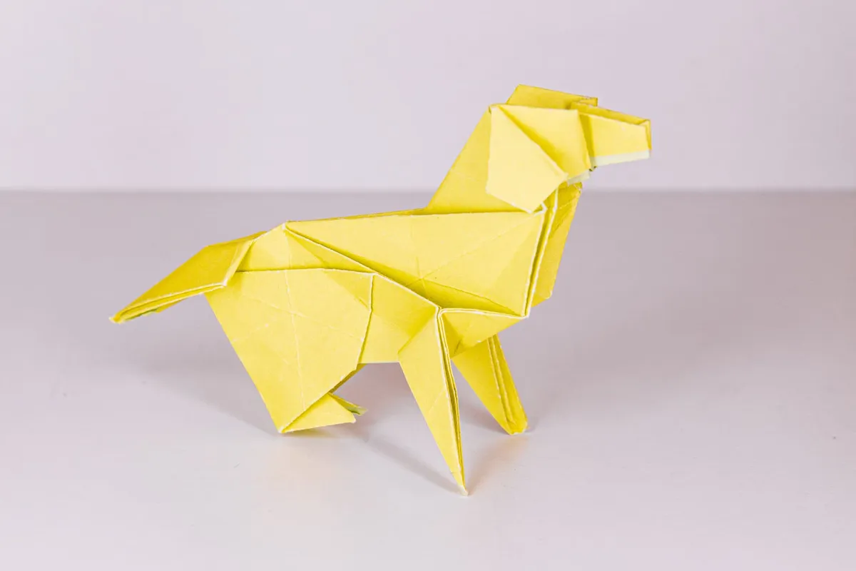 Pies - Golden Retriever - origami, zdjęcie 1
