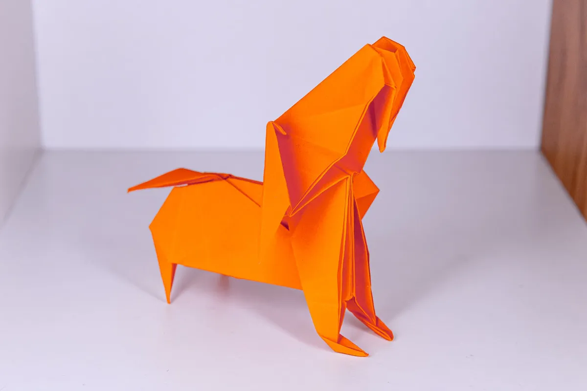 Pies - Miniature Dachshund - origami, zdjęcie 2