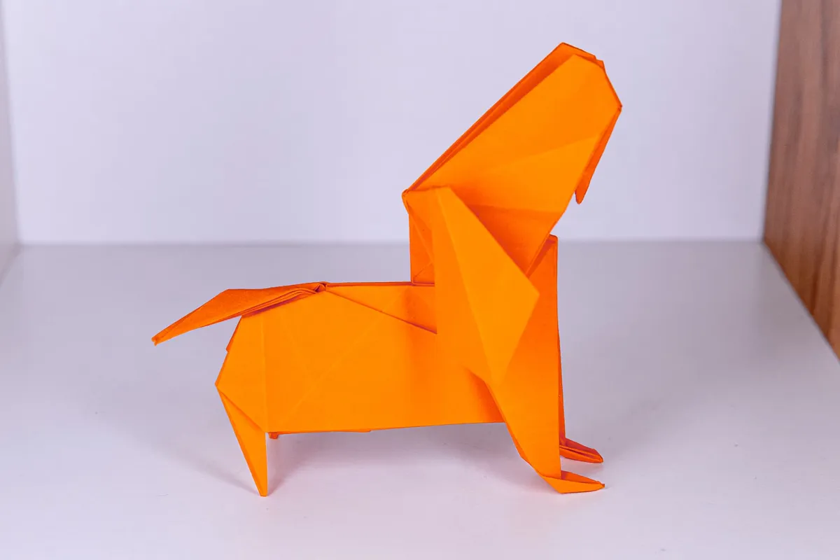 Pies - Miniature Dachshund - origami, zdjęcie 3