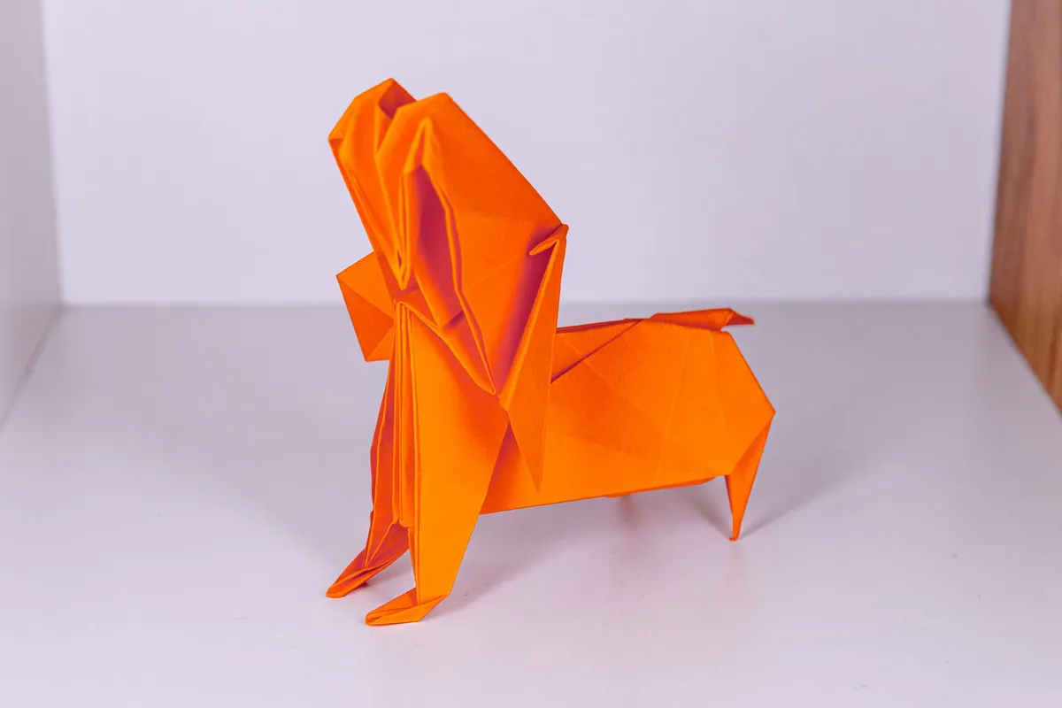 Pies - Miniature Dachshund - origami, zdjęcie 5